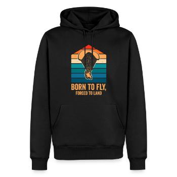 Born To Fly Forcé D’atterrir Paramoteur - Sweat à capuche Premium bio Homme - noir - Devant - Nico (187cm)