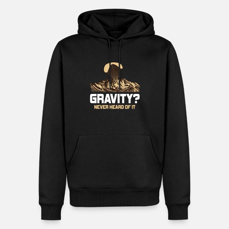 Hilarious Paramotor Gravity Meme - Men’s Premium Organic Hoodie - black