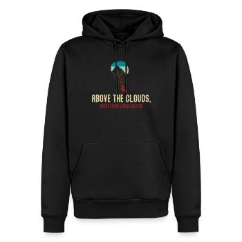 Au-dessus des nuages Passionné de paramoteur - Sweat à capuche Premium bio Homme - noir - Devant - Nico (187cm)