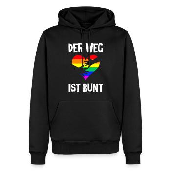 Der Weg Ist Bunt - Männer Premium Bio Hoodie - Schwarz - Vorne - Nico (187cm)