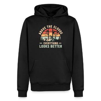 Au-dessus des nuages Passionné de paramoteur - Sweat à capuche Premium bio Homme - noir - Devant - Nico (187cm)