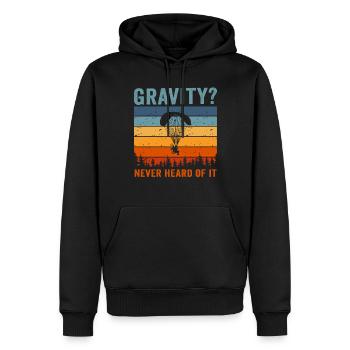 Mème hilarant de gravité de paramoteur - Sweat à capuche Premium bio Homme - noir - Devant - Nico (187cm)