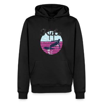 Ambiance d’aventure de kitesurf rétro - Sweat à capuche Premium bio Homme - noir - Devant - Nico (187cm)