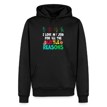 I Love My Job For All The Little Reasons - Men’s Premium Organic Hoodie - black - Front - Nico (187cm)