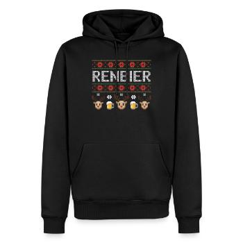 Conception du festival de la bière de renne - Sweat à capuche Premium bio Homme - noir - Devant - Nico (187cm)