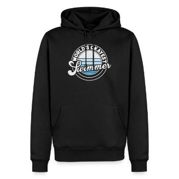 Schwimmen Wassersport Schwimmer Geschenke - Männer Premium Bio Hoodie - Schwarz - Vorne - Nico (187cm)