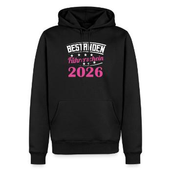Test de conduire 2026 Test de permis de conduire - Sweat à capuche Premium bio Homme - noir - Devant - Nico (187cm)