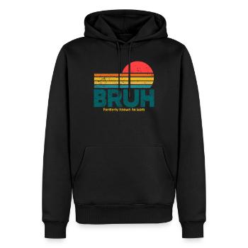 Coucher de soleil rétro Bruh Mama - Sweat à capuche Premium bio Homme - noir - Devant - Nico (187cm)