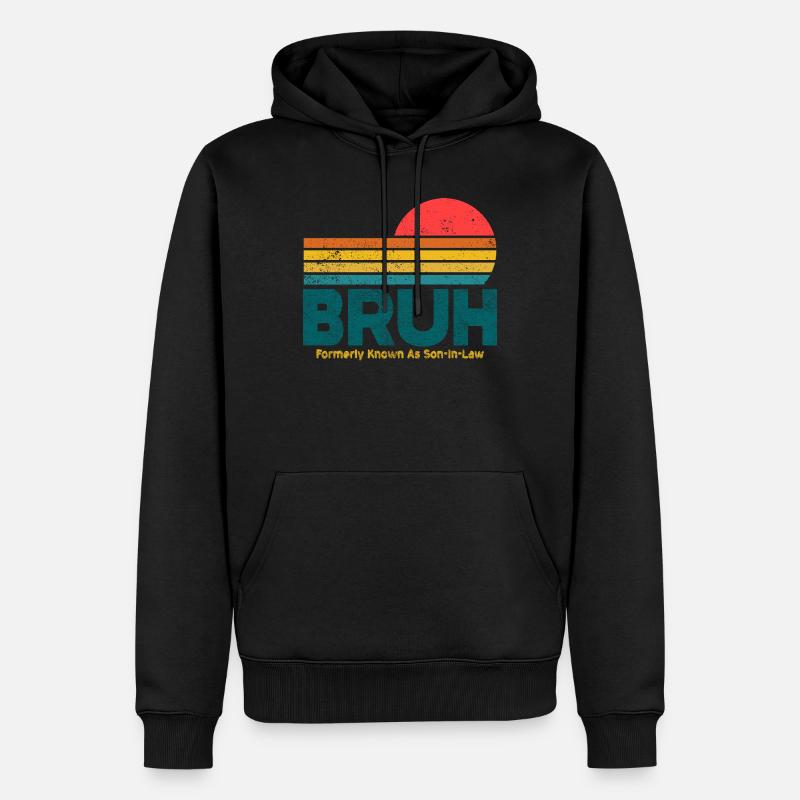 Bruh Sunset Retro-Meme-Design - Männer Premium Bio Hoodie - Schwarz