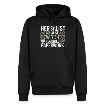 Zertifizierte Regulierungsbekleidung für klinische Praktiker - Männer Premium Bio Hoodie - Schwarz - Vorne - Nico (187cm)