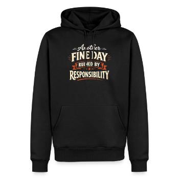 Une autre belle journée gâchée par la responsabilité - Sweat à capuche Premium bio Homme - noir - Devant - Nico (187cm)