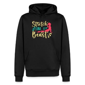 Yoga Stretch Like A Beast Funny Yoga - Männer Premium Bio Hoodie - Schwarz - Vorne - Nico (187cm)