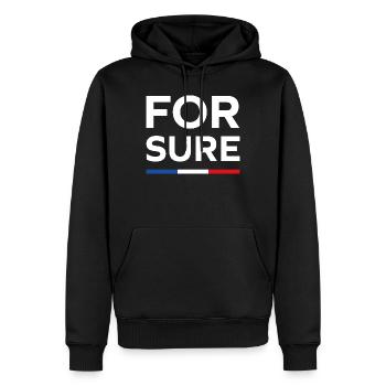 For sure, - Sweat à capuche Premium bio Homme - noir - Devant - Nico (187cm)