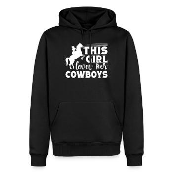 Rodeo Horse Riding This Girl Loves Her Cowboys - Männer Premium Bio Hoodie - Schwarz - Vorne - Nico (187cm)