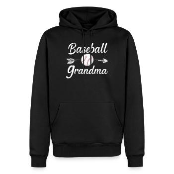 Grand-mère de baseball Fière fan de baseball Grand-mère - Sweat à capuche Premium bio Homme - noir - Devant - Nico (187cm)