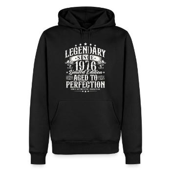 Légendaire depuis 1976 Cadeau d’anniversaire vintage - Sweat à capuche Premium bio Homme - noir - Devant - Nico (187cm)