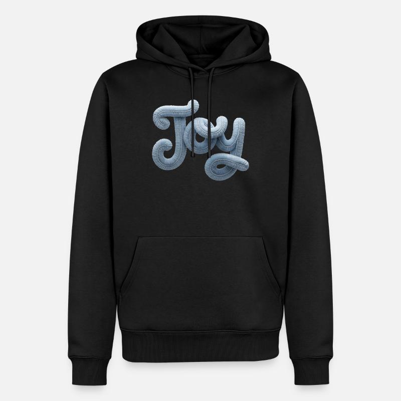 Joy Moderner Patchwork Look - Männer Premium Bio Hoodie - Schwarz