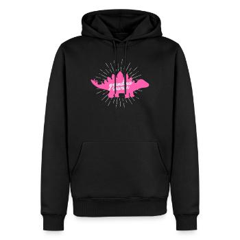 Großmasaurier Brachiosaurus – lustiges Dinosaurier-Design - Männer Premium Bio Hoodie - Schwarz - Vorne - Nico (187cm)