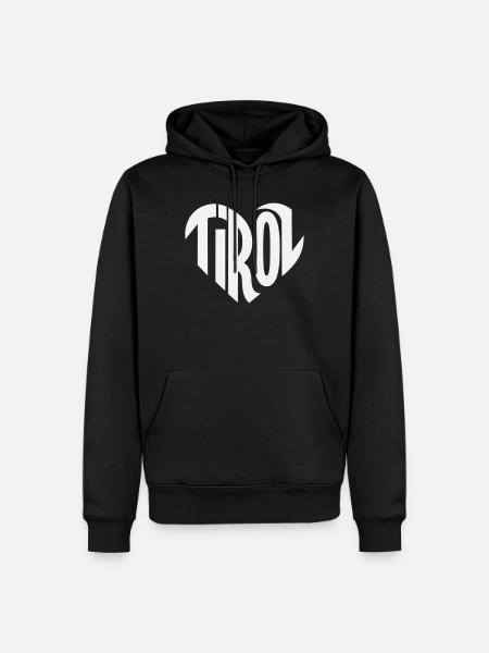 Tirol Heart Typography - Men’s Premium Organic Hoodie - black