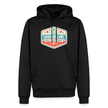 Passez au niveau supérieur - Sweat à capuche Premium bio Homme - noir - Devant - Nico (187cm)