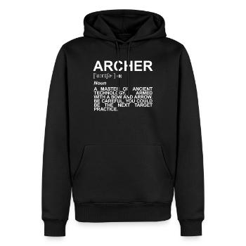 Bogenschütze Definition - Männer Premium Bio Hoodie - Schwarz - Vorne - Nico (187cm)