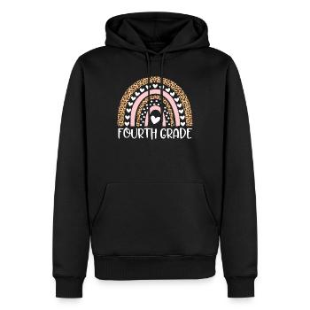 Leopard Rainbow Vierte Klasse Design - Männer Premium Bio Hoodie - Schwarz - Vorne - Nico (187cm)