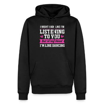 Danse en ligne - Sweat à capuche Premium bio Homme - noir - Devant - Nico (187cm)