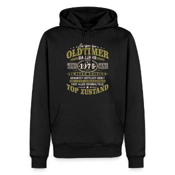 Oldtimer Baujahr 1976 Jahrgang Geburtstag Geschenk - Männer Premium Bio Hoodie - Schwarz - Vorne - Nico (187cm)