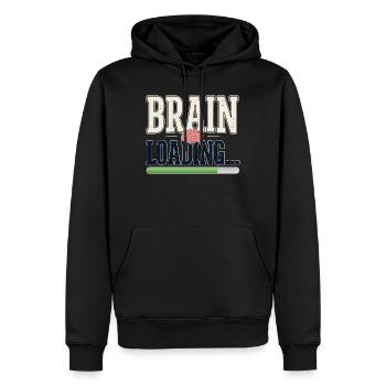 Student Humor – Brain Loading - Men’s Premium Organic Hoodie - black - Front - Nico (187cm)