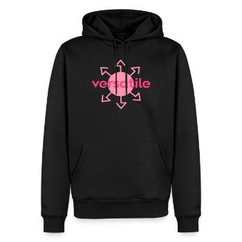 vielseitig - Männer Premium Bio Hoodie - Schwarz - Vorne - Nico (187cm)