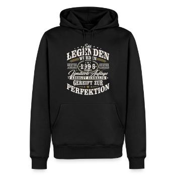 1996 Jahrgang geboren Geburtstag Geschenk Retro - Männer Premium Bio Hoodie - Schwarz - Vorne - Nico (187cm)