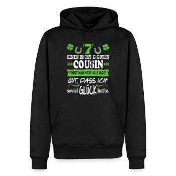 Bester Cousin Familie Glück Sprüche Family Lustig - Männer Premium Bio Hoodie - Schwarz - Vorne - Nico (187cm)