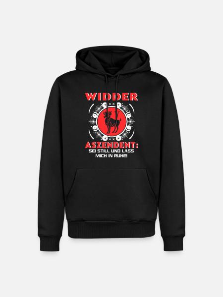 Sternzeichen Widder Aszendent Birthday Sprüche - Männer Premium Bio Hoodie - Schwarz