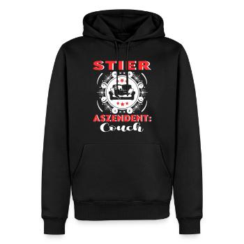 Sternzeichen Stier Aszendent Couch Happy Birthday - Männer Premium Bio Hoodie - Schwarz - Vorne - Nico (187cm)