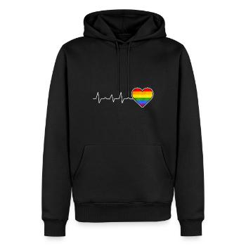 Regenbogen Herz LGBTQ Lesbisch Schwul Stolz - Männer Premium Bio Hoodie - Schwarz - Vorne - Nico (187cm)