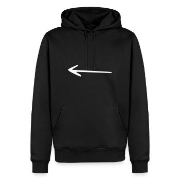 Pfeil Zeichnung Skizze weiß - Männer Premium Bio Hoodie - Schwarz - Vorne - Nico (187cm)