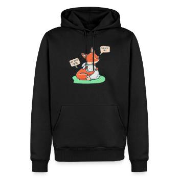 Où le renard et le lièvre disent « bonne nuit » - Sweat à capuche Premium bio Homme - noir - Devant - Nico (187cm)