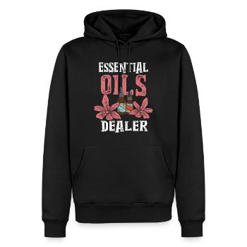 Ätherische Öle Fan Essential Oils Dealer - Männer Premium Bio Hoodie - Schwarz - Vorne - Nico (187cm)