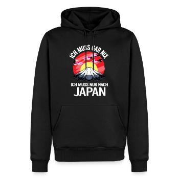 Ich Muss Nur Nach Japan - Männer Premium Bio Hoodie - Schwarz - Vorne - Nico (187cm)