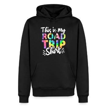 This is my Road trip Tie Dye for Matching Family - Men’s Premium Organic Hoodie - black - Front - Nico (187cm)