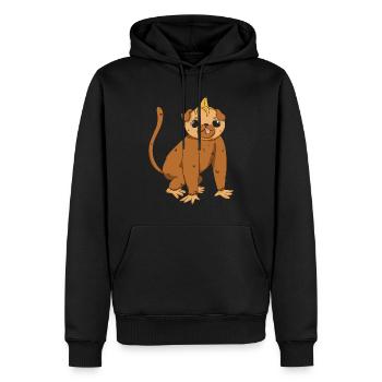 Niedlicher Affe Monkey Äffchen Cartoon Kleinkind - Männer Premium Bio Hoodie - Schwarz - Vorne - Nico (187cm)