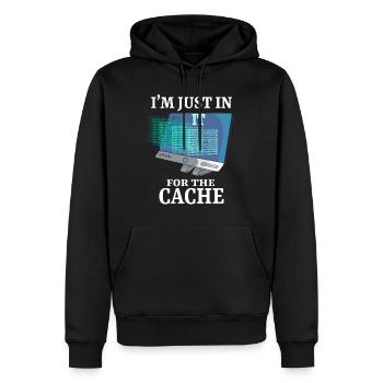 In IT For The Cache Programmer System Administrator - Men’s Premium Organic Hoodie - black - Front - Nico (187cm)