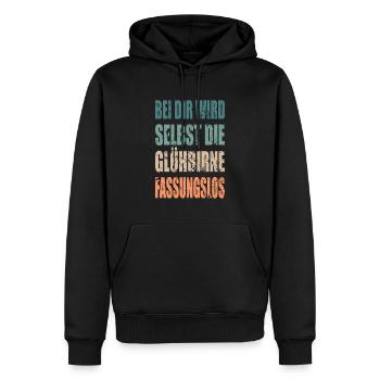 Frau Ehefrau tollpatschig Wortwitz - Männer Premium Bio Hoodie - Schwarz - Vorne - Nico (187cm)