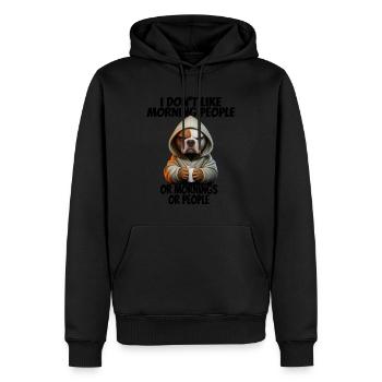 C’est drôle de dire que je n’aime pas les gens du matin... - Sweat à capuche Premium bio Homme - noir - Devant - Nico (187cm)