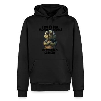 C’est drôle de dire que je n’aime pas les gens du matin... - Sweat à capuche Premium bio Homme - noir - Devant - Nico (187cm)
