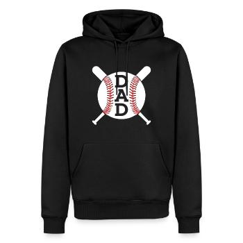 PAPA BASEBALL DAD VATERTAG - Männer Premium Bio Hoodie - Schwarz - Vorne - Nico (187cm)