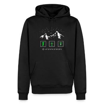 Watzmann The 3 peaks of the Watzmann - Men’s Premium Organic Hoodie - black - Front - Nico (187cm)