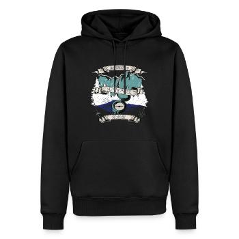 Pêche - Trouvez votre paix sur l’eau allez pêcher - Sweat à capuche Premium bio Homme - noir - Devant - Nico (187cm)