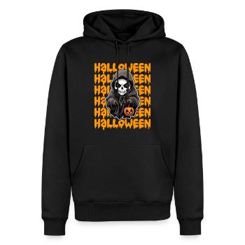 Halloween Design gruselig für die nächste Party - Männer Premium Bio Hoodie - Schwarz - Vorne - Nico (187cm)