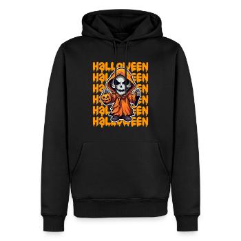 Halloween Design gruselig für die nächste Party - Männer Premium Bio Hoodie - Schwarz - Vorne - Nico (187cm)